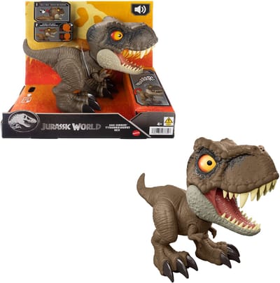 Mattel Jurassic World Action Figure met Geluid Roar Command Tyrannosaurus Rex 16 cm Action Figuur
