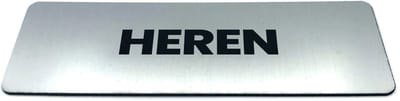 Deurbordje met Tekst heren - Formaat 150 mm x 50 mm x 1,6 mm - Incl. plakstrip | Geborstelde RVS-look toplaag | Gratis Verzending | Decoporta