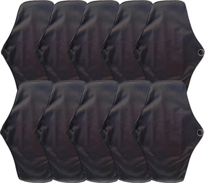 Wasbaar Maandverband Set 10 Stuks Maat S - Bamboe Maandverband - Herbruikbaar Inlegkruisje - Wasbaar Inlegkruisje - Incl. Vleugels & Clips - soepel en duurzaam