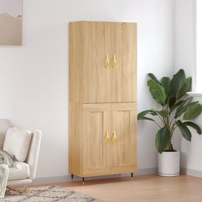 vidaXL - Hoge - kast - 69,5x34x180 - cm - bewerkt - hout - sonoma - eikenkleurig