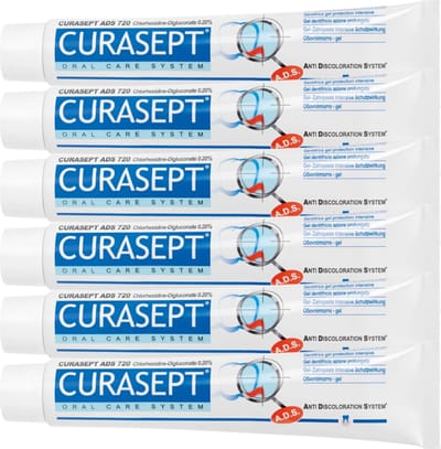 Curasept Tandpasta Gel ADS 720 - Chloorhexidine 0,20% - 6 x 75ml