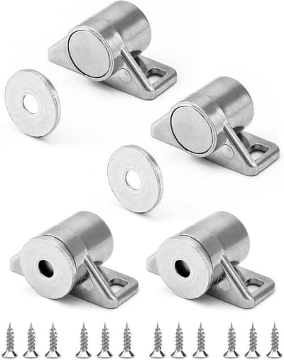 Sterke Deurmagneet Set van 4 - Zilveren Magnetische Sluiting voor Kastdeuren en Lades - Inclusief Schroeven