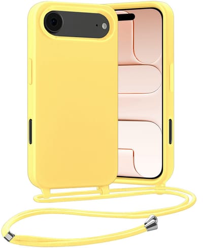 Hoesje Geschikt voor iPhone Air Hoes Met Telefoonketting - Backcover Geschikt voor iPhone Air Case Met Koord - Geel