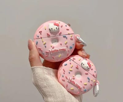 AirPods 3 Siliconen Hoesje – Cute Hello Kitty Donut Case – Beschermhoes met Clip
