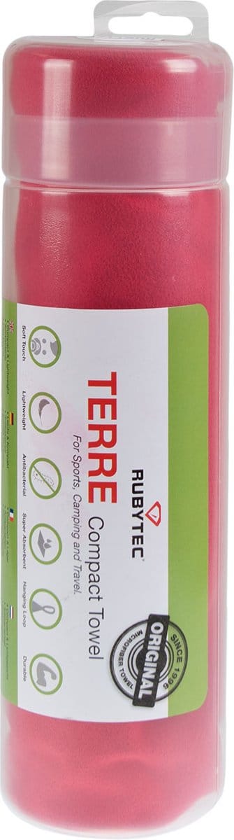 Rubytec Terre Handdoek - 160 x 90 cm (XL) - Badhanddoek - Sneldroogtechnologie - Microvezel - Lichtgewicht - Geurveroorzakende Bacteriën Verminderen - Rood