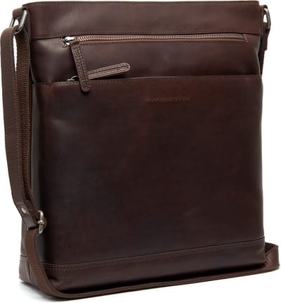 The Chesterfield Brand Leren Schoudertas Schoudertas met laptopvak Lucena Shoulderbag Brown Donkerbruin