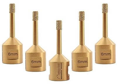 Diamantboor 6 mm met M14-schroefdraad - 5 Stuks voor Porselein, Tegels, Graniet en Marmer