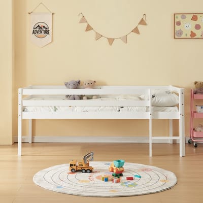 Kinderbed Siikalatva met bedbodem 90x200 cm wit [en.casa]
