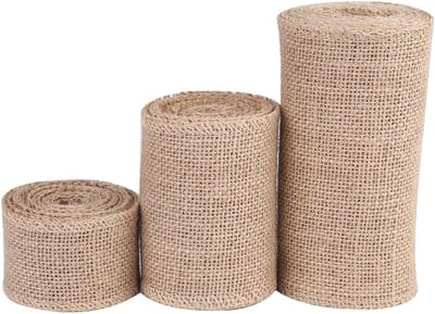 lint, jute, jute, decoratie, rol voor bruiloft, feest, stoeldecoratie, breedte: 5 cm, lengte: 300 cm