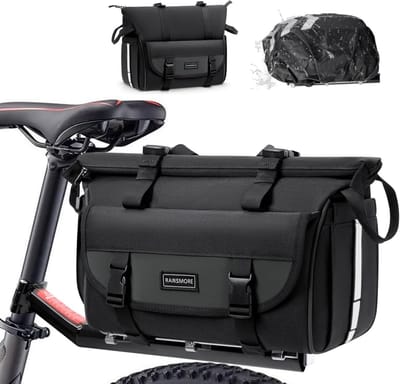 3-in-1 Fietstas voor Bagagedrager - 18 Liter, Uitbreidbaar met Regenbescherming