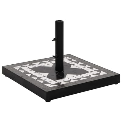 vidaXL - Parasolvoet - vierkant - 12 - kg - zwart - en - wit