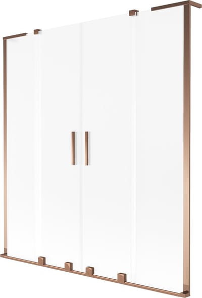 Mexen Velar L Duo badwand tweedelige schuifdeur 140 x 150 cm, ijs, roze goud - 896-140-003-32-60