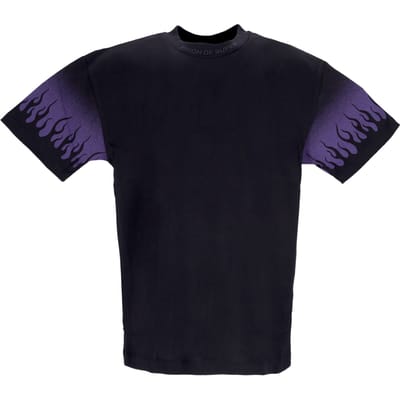 Negative Flames Tee Heren T-shirt Zwart/paars