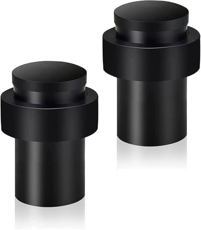 Deurstopper - 2 Stuks - Premium Stevige Rubberen Deurwig - Schroefbevestiging - Stootdoppen - Moderne, Robuuste en Massieve Deurhouder - Deurbuffer Geschikt Voor binnen en buiten - 5x3,5x3,5cm - Zwart