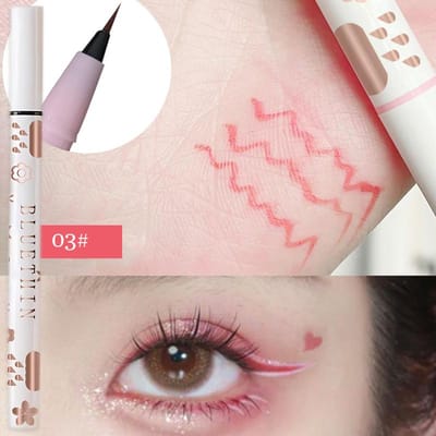 Eyeliner Liggende Zijderups Pen Uitstrijkbestendig Fijn Natuurlijk Langhoudend Waterdicht Eyeliner Oogmake-up Cosmetica