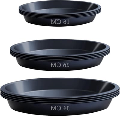 12-delige Plant Pot Saucers Set - 16cm, 26cm, 34cm - Plastic Plant Pot Onderdelen voor Wateropvang en Bescherming in de Tuin