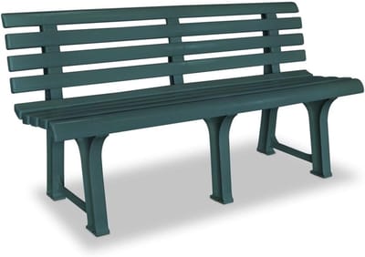 Tuinbank Kunststof - Buitenbank Terras - Ontspannen Buiten - Weerbestendig Onderhoudsvriendelijk - 1455 cm Lengte - Groen