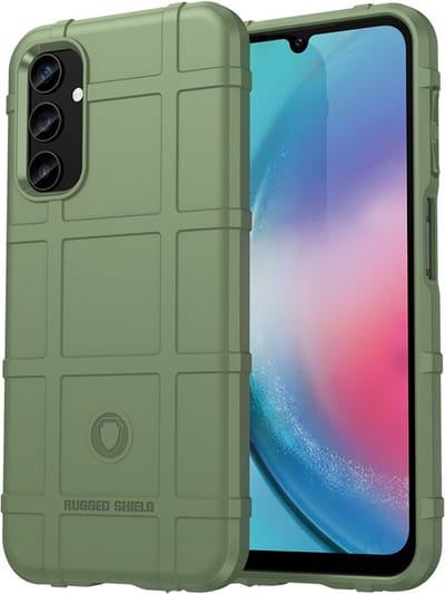 MobyDefend Hoesje - Geschikt voor Samsung Galaxy A25 - Rugged Shield TPU Backcover - Groen