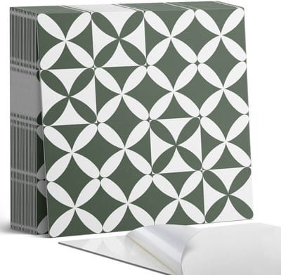 Coloray Plaktegels - Geometrisch dambordpatroon Zelfklevende Tegels - 20 cm x 20 cm - Groente Plaktegels - 20 stuks - Vierkant PVC Tegels - Plaktegels Badkamer - Plaktegels Vloer - Vinyl Tegels - Wandtegel Zelfklevend