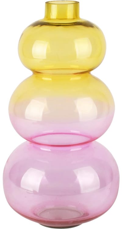 Dekoratief | Deco vaas 'Sweet Sunset', roze/oranje, glas, 19x19x36cm | A258385
