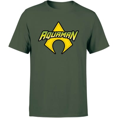 Justice League Aquaman Logo Men's T-Shirt - Forest Green - S