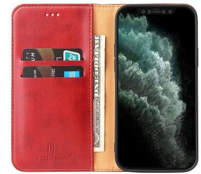 geschikt voor iPhone 14 Pro Max Wallet Hoesje met Magneetsluiting - Telefoonhoesje met vakjes voor pasjes en ingebouwde standaard - Premium Business Wallet geschikt voor iPhone 14 Pro Max Beschermhoes rood