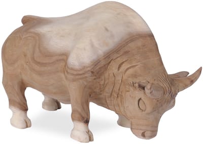Houten Raging Bull –Torro - Handgemaakt Kunstwerk uit Indonesië – 45 x 20 x 30 cm