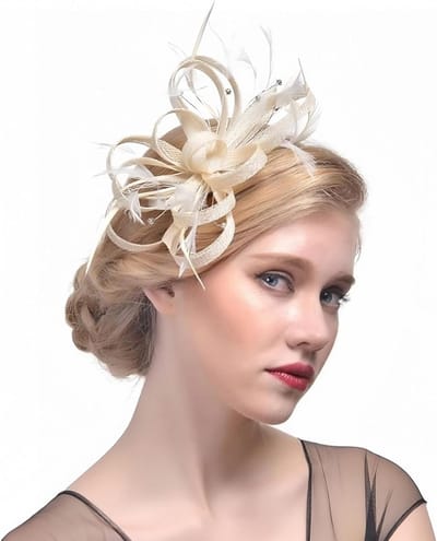 Elegante Fascinator Hoedje Haarclip met Veertjes voor Bruiloft en Feest