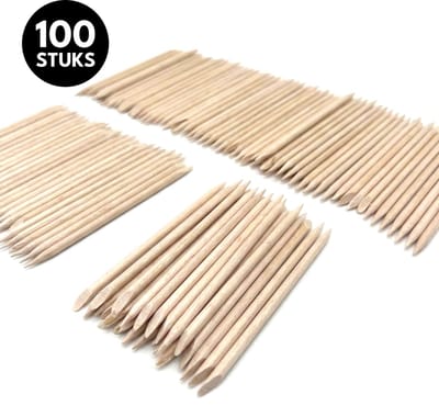 Purepeak Bokkepootje Nagel Set 100 Stuks - Nagelriem Verwijderaar - Manicure - Cuticle Pusher - Remover