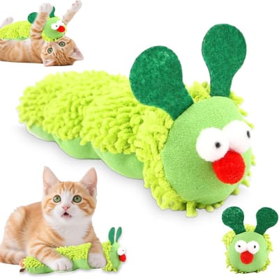 Kattenkruid Speeltjes - Pluche Miauwmies - Zelfvermaak Kat - Verlicht Stress - 23 cm - Groen