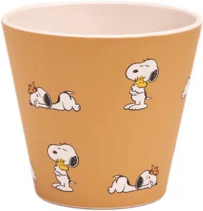 Quy Cup - 90ml Ecologische Reis Beker - Espressobeker "Peanuts Snoopy 14 Woodstock” 7x7x7cm