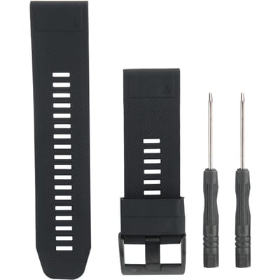 26mm Horlogeband Siliconen Gesp Waterdichte Horlogeband Geschikt voor Garmin fenix 5Xplus (Zwart) black
