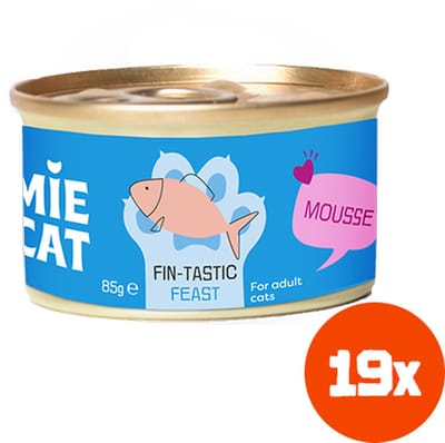 Tommie the Cat - 19 x 85gr - zijdezachte mousse vis - hoog in eiwit/sterilized - kattenvoer natvoer - voordeel verpakking - zonder suiker en graanvrij