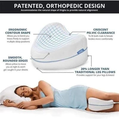 Oreiller de Jambe Coussin pour Genoux de Mousse de Mémoire pour Un Sommeil Ergonomique Soulage Les Douleurs