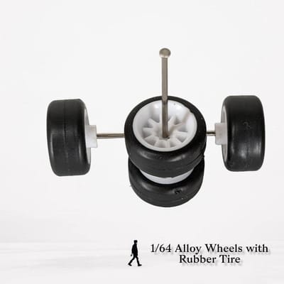 Modelauto Wielen - Lichtmetalen Velgen - Modelbouw - Set van 4 stuks - 1:64 Schaal - Zilver