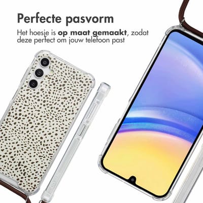 imoshion Hoesje - Geschikt voor Samsung Galaxy A15 (5G) - Design Hoesje met Koord - Desert Dots