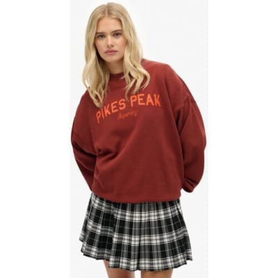 Superdry Outdoor Location Sweatshirt met Ronde Hals en Losse Pasvorm Brown Grootte: 44