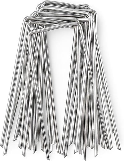 Grondankers Set - Haringen Tuin - Tuin Vastzetten - Verzinkt Staaldraad - 20 stuks - Zilver