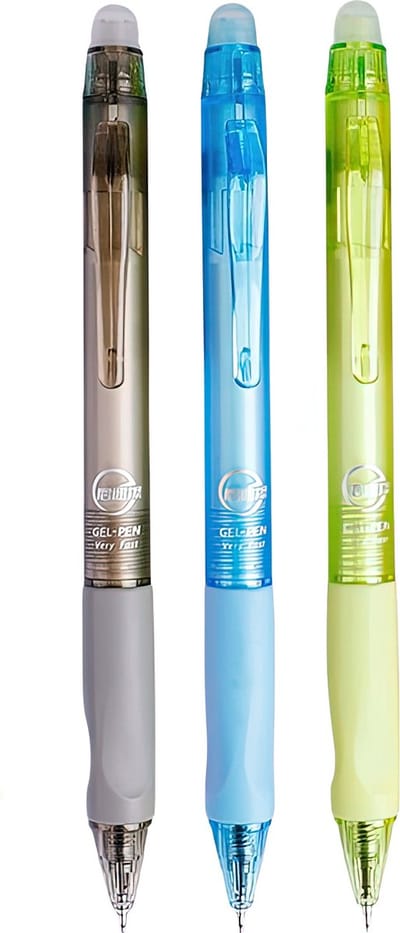 Ainy Uitwisbare Pen Groen - set van 3 zwarte uitgumbare balpen voor in je etui | middelbare schoolspullen balpennen