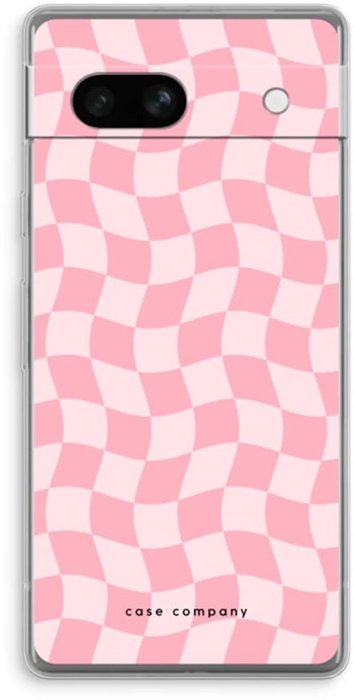 Case Company® - Hoesje geschikt voor Google Pixel 7A hoesje - Grid Roos - Soft Cover Telefoonhoesje - Bescherming aan alle Kanten en Schermrand