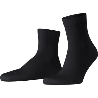 FALKE Run Rib crew eenkleurig katoen functioneel materiaal sokken unisex zwart - maat 37-38