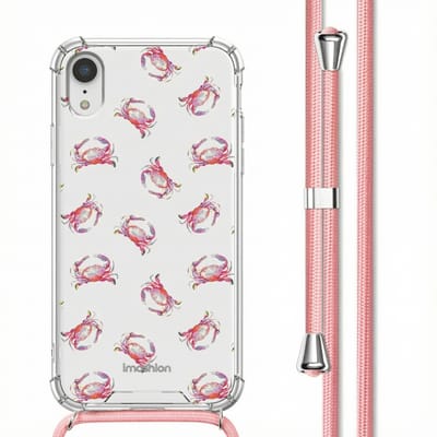 imoshion Hoesje - Geschikt voor Apple iPhone XR - Design Hoesje met Koord - Crab Watercolor