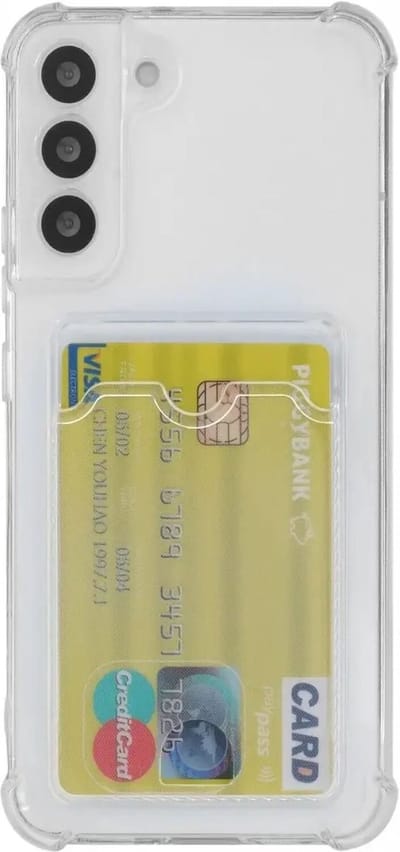 Transparant Dun TPU Hoesje met Pasjeshouder Geschikt voor Samsung Galaxy S23 FE | Back Cover | Ultra Dun | Kaarthouder Achterkant | Doorzichtig