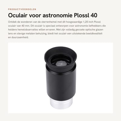 Dailygoods- Oculair 40 mm Volledig gecoat - Astronomie Telescoop - Aluminiumlegering - 1,25 inch Interface - Lichtgewicht - Gemakkelijk te installeren - Telescoopoculair