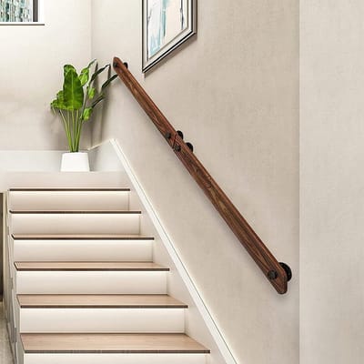 Trapleuningen - Trap Leuning - Trapleuning, Houten Antisliptrap Handgreepstang, Kleuterschool/LOFT Veiligheidshandgreep, Binnenterras Trapbalusters, Eenvoudig Te Installeren (Size : 9ft/270cm)