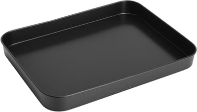 Dailygoods - Bakplaatset met antiaanbaklaag, 24,5 x 18,5 cm, met siliconen kwast, rechthoekige bakvorm voor oven en cake, kleine bakplaat voor oven, gezond en robuust, gemakkelijk te reinigen, bakaccessoires voor