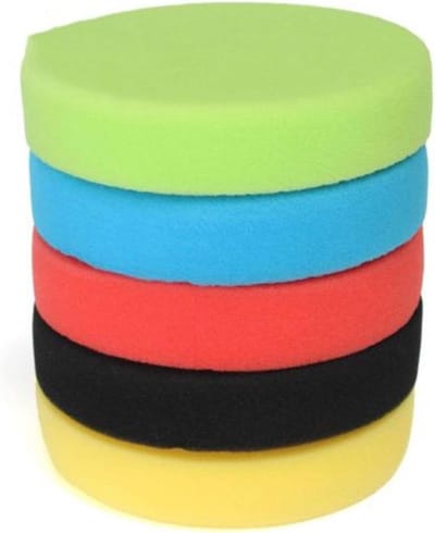 Polijstpads Set - Schuim Polijstschijven - Auto Onderhoud - 5 Kleuren Set - 18 cm Diameter