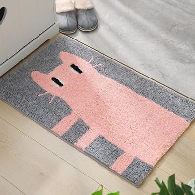 Tapis de sol jacquard fait main, dessin animé, entrée, salle de bain, porte, chambre à coucher, cuisine, antidérapant, absorbant 50x80cm