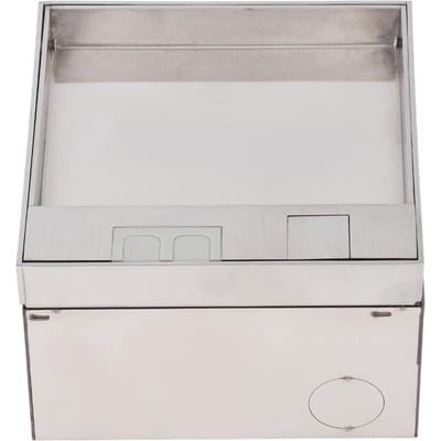 Boîtier de prise de courant encastré au sol, kit de prise plate étanche en acier inoxydable avec deux trous à 3 broches