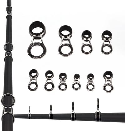 Dailygoods- Hengelonderdelen Antiknoop - Hengel Reparatie Set - 5 Maten - 10 Stuks - Roestvrij Staal/Ceramiek - Duurzaam Materiaal - Hengelreparatieset